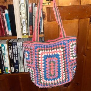 Brand New Colorful Crochet Tote Bag